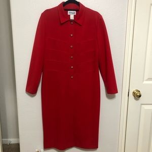 Vintage Henry Lee Long Sleeve Red Dress size 12